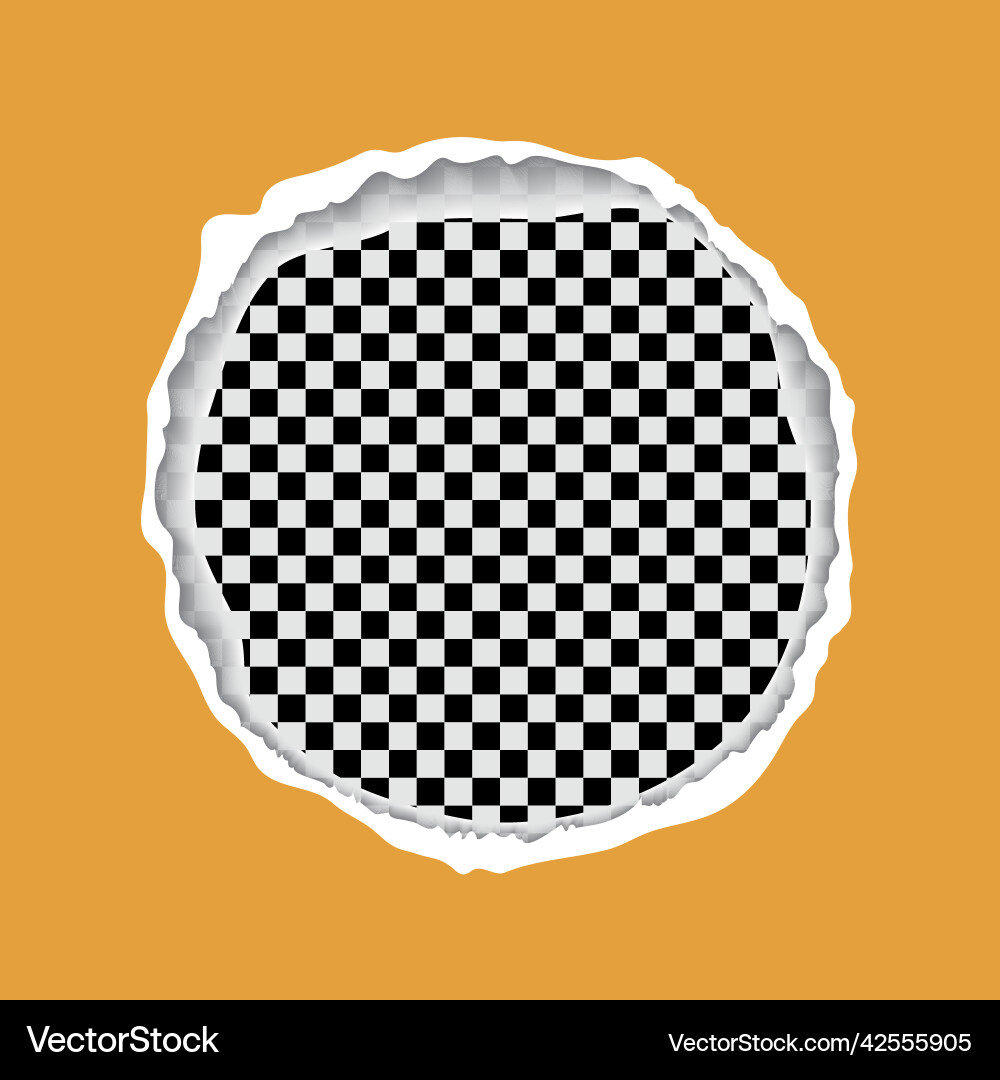 Torn paper round frame for design realistic Vector Image