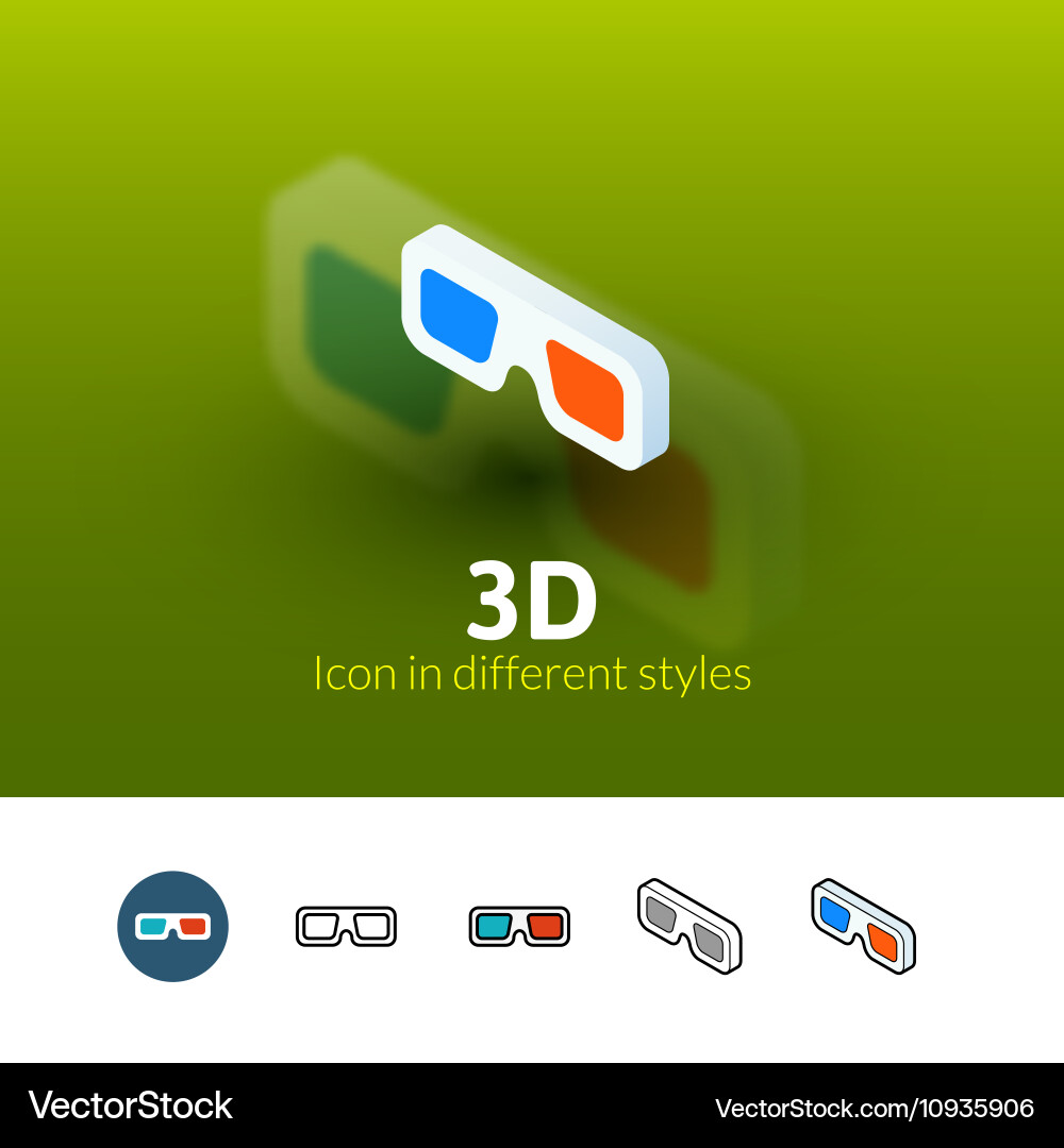 3d icon in different style Vector Image