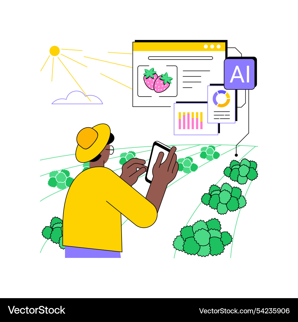 Ai-optimized crop yield prediction abstract Ai-optimized crop yield prediction abstract vector image