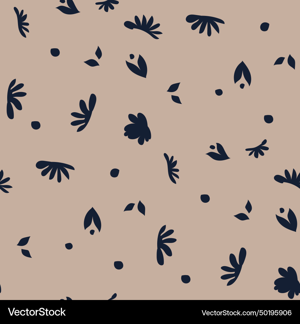 Blooming simple flowers elements pattern print Vector Image