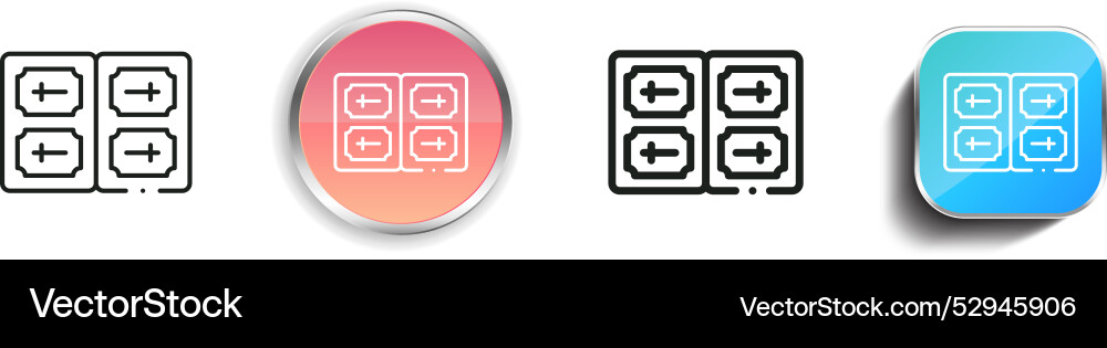Chewing gum icon thin linear regular and button Vector Image