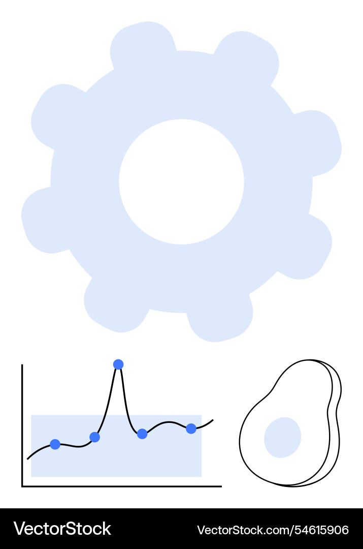 Exploring innovation gear symbol data graph vector image