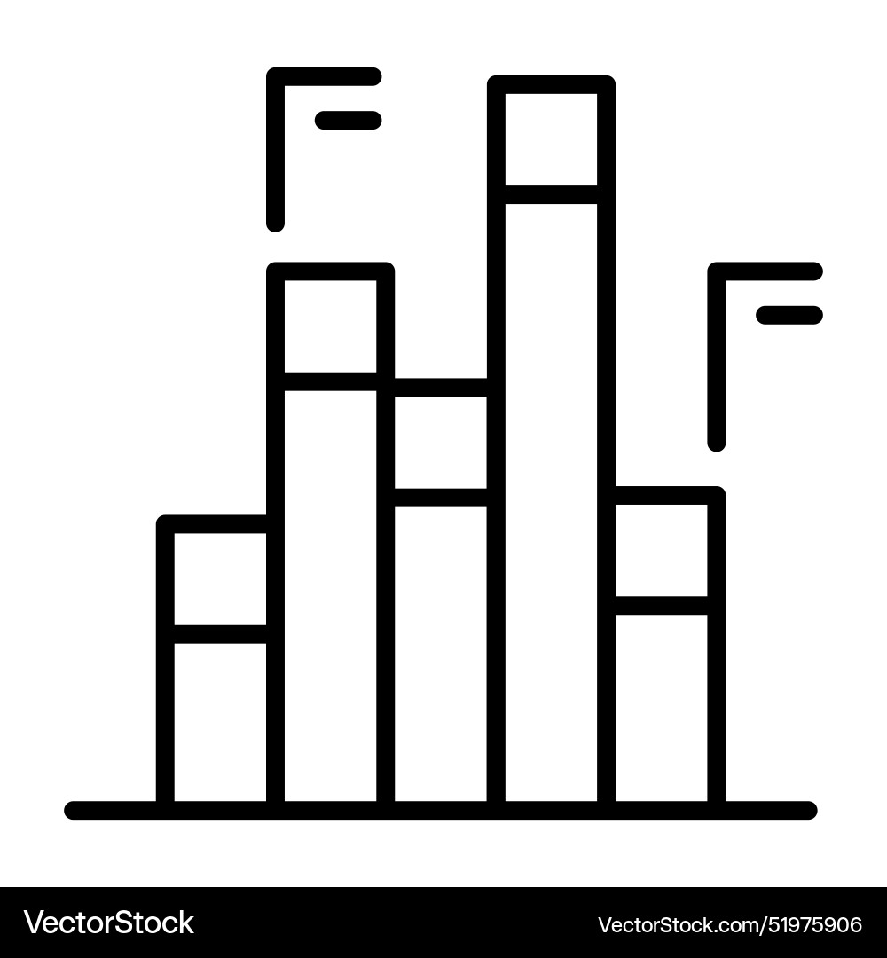 Graph icon in thin line style graphic design vector image