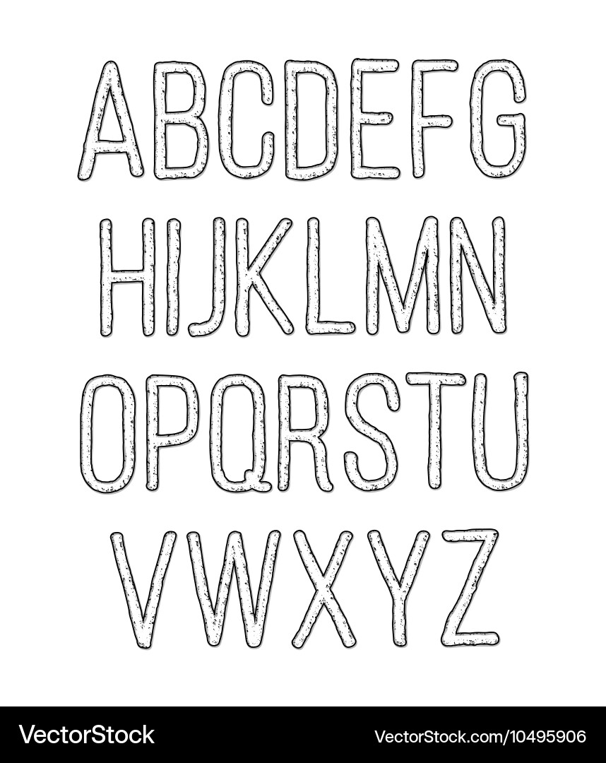 Hand drawn sketch alphabet Vector Image
