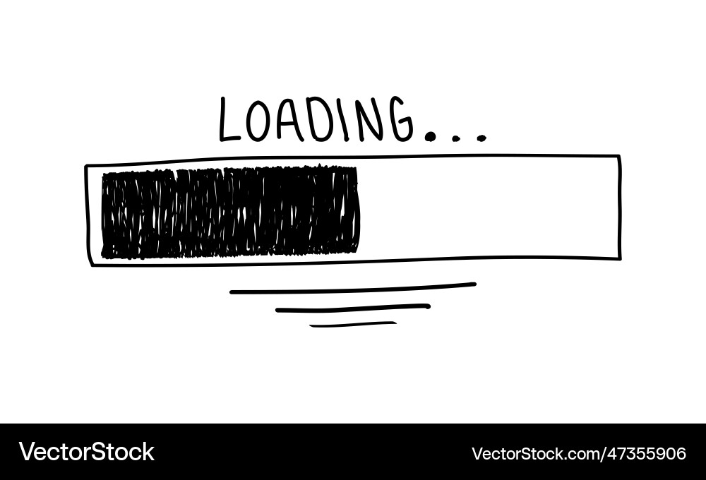 Loading Bar Doodle - Progress Icon vector image