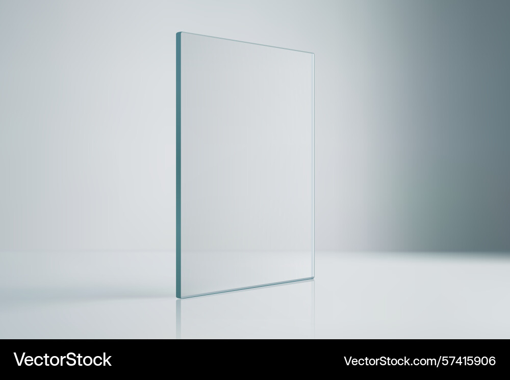 Minimal glass sheet standing on soft gradient Vector Image