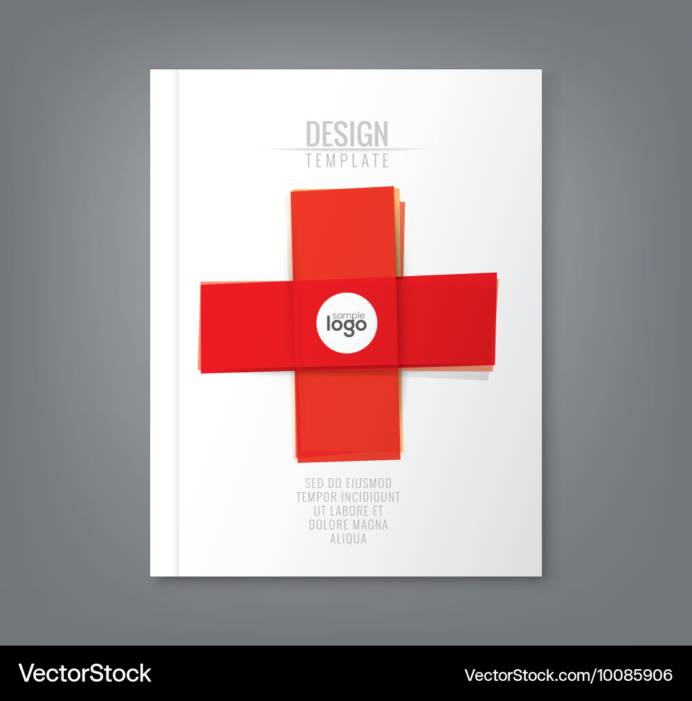 Minimal red tape in cross shapes design background Vector Image