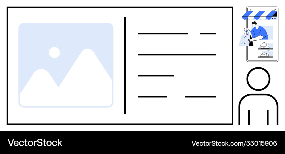 Minimalistische Benutzerprofiloberfläche mit Bild Minimalistische Benutzerprofiloberfläche mit Bild vektorbild