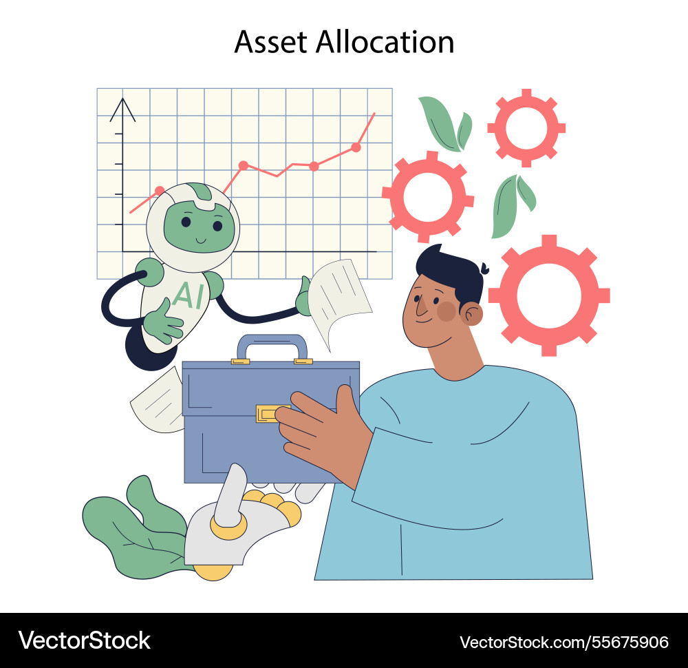 Robot advisor flat Robot advisor flat vector image