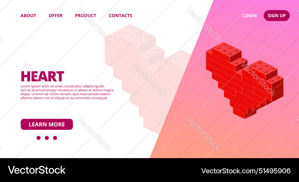 Web template with a heart Web template with a heart vector image