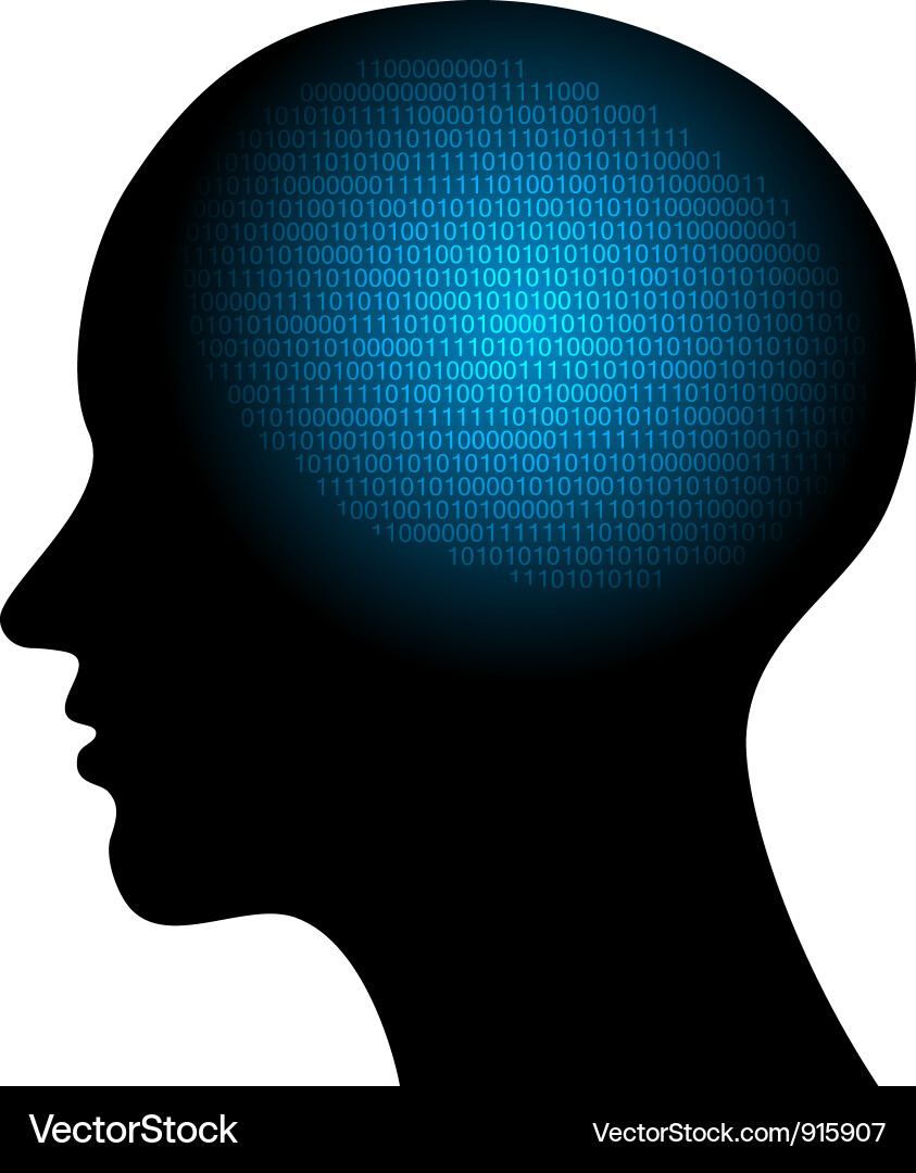 Binary Code Brain vector image