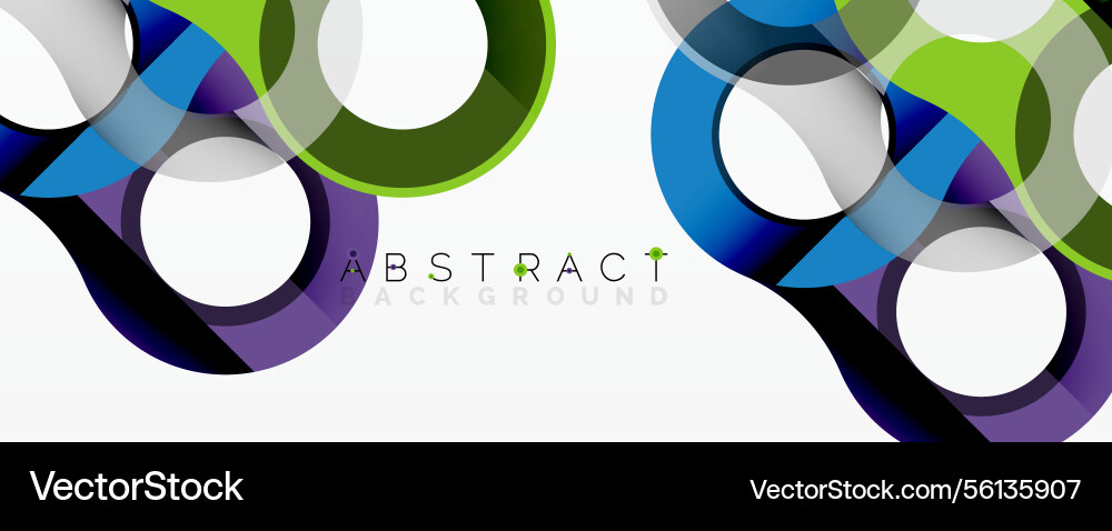 Bright circles overlap creating dynamic Vector Image