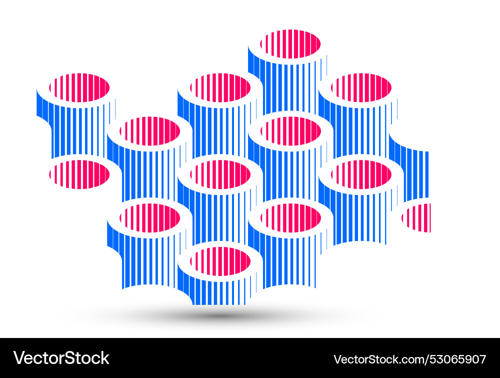 Cylinders pattern abstract 3d isometric Cylinders pattern abstract 3d isometric vector image