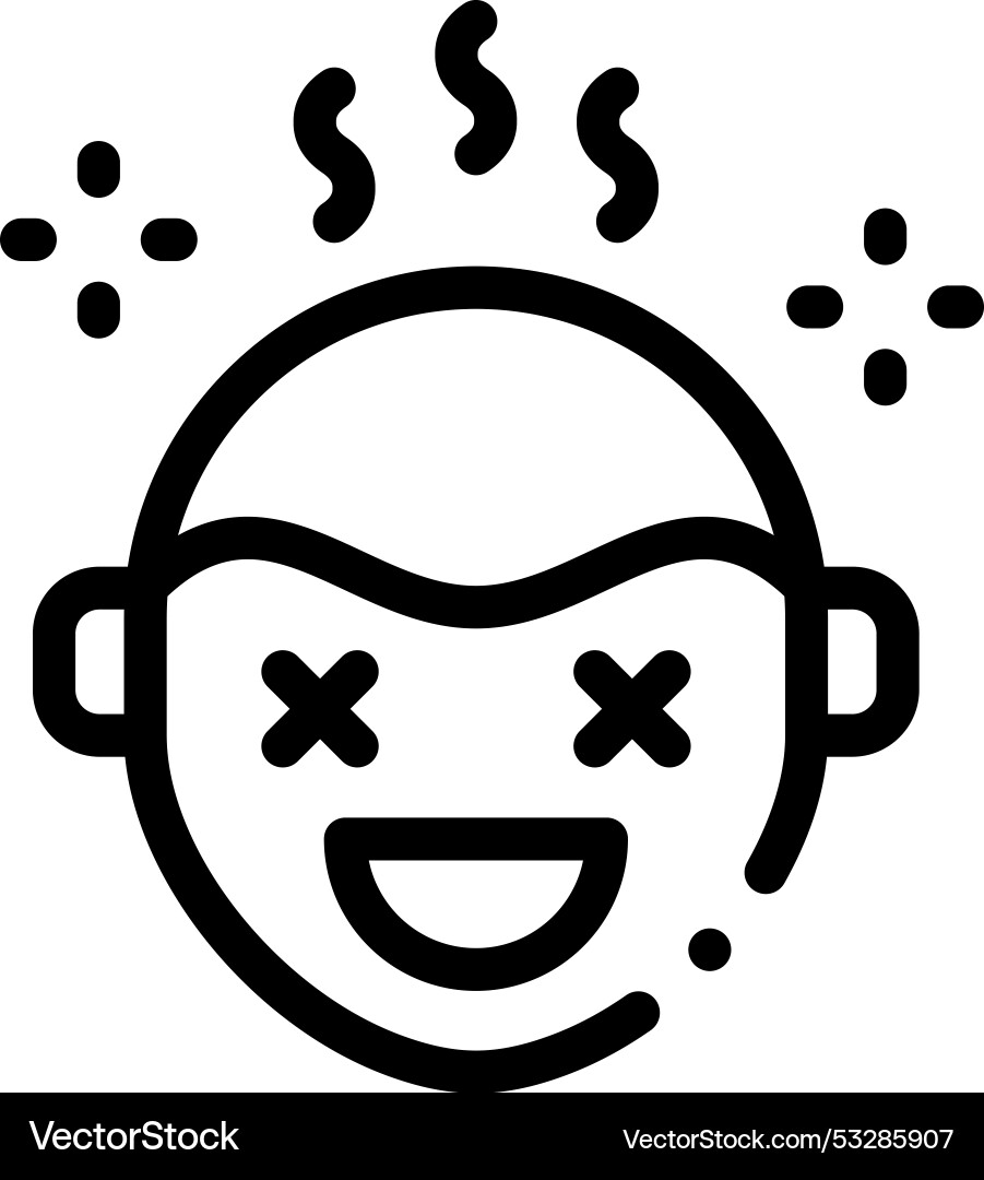 Drunk icon thin linear style design isolated Drunk icon thin linear style design isolated vector image