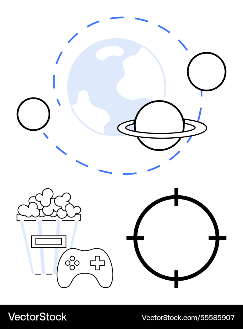 Entertainment elements including game controller Vector Image
