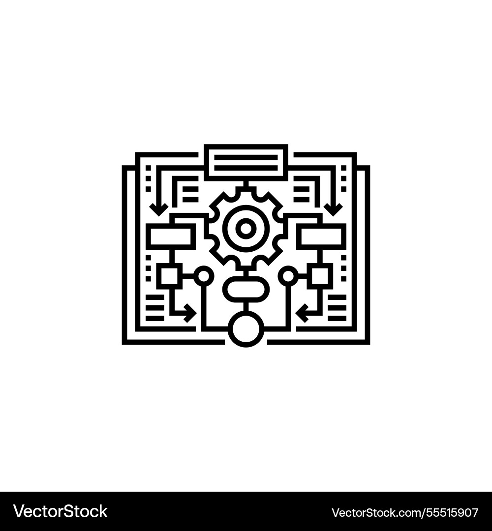 Flowchart outline icon linear style sign Flowchart outline icon linear style sign vector image
