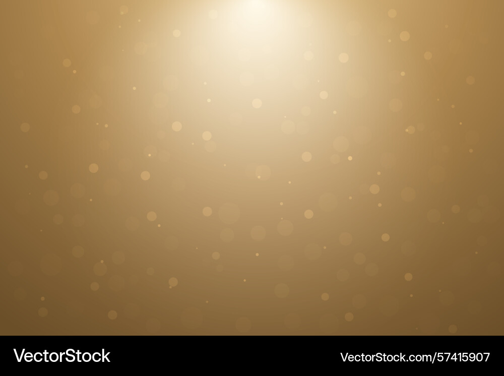 Golden soft bokeh background with light glow from vector image