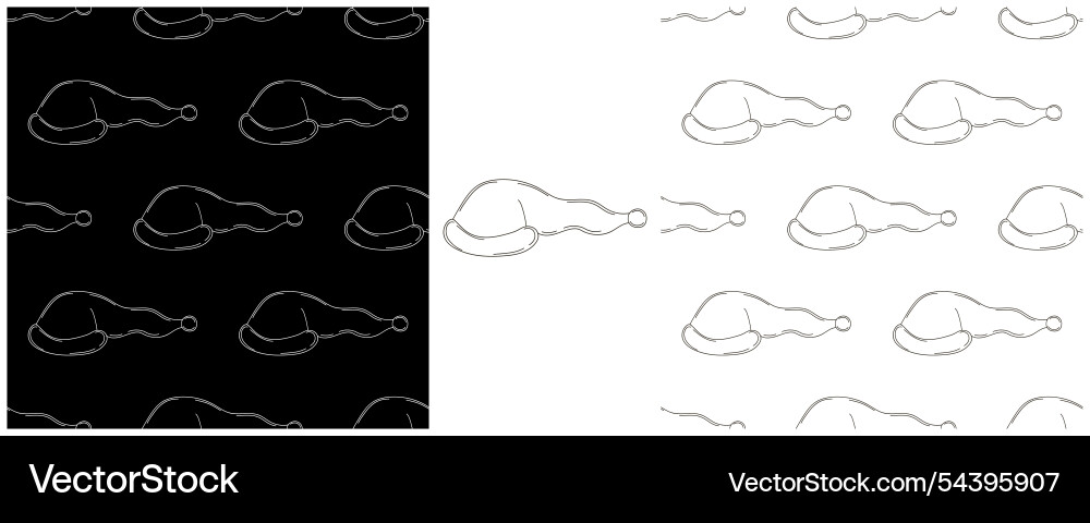 New year set monochrome pattern in hand draw style New year set monochrome pattern in hand draw style vector image