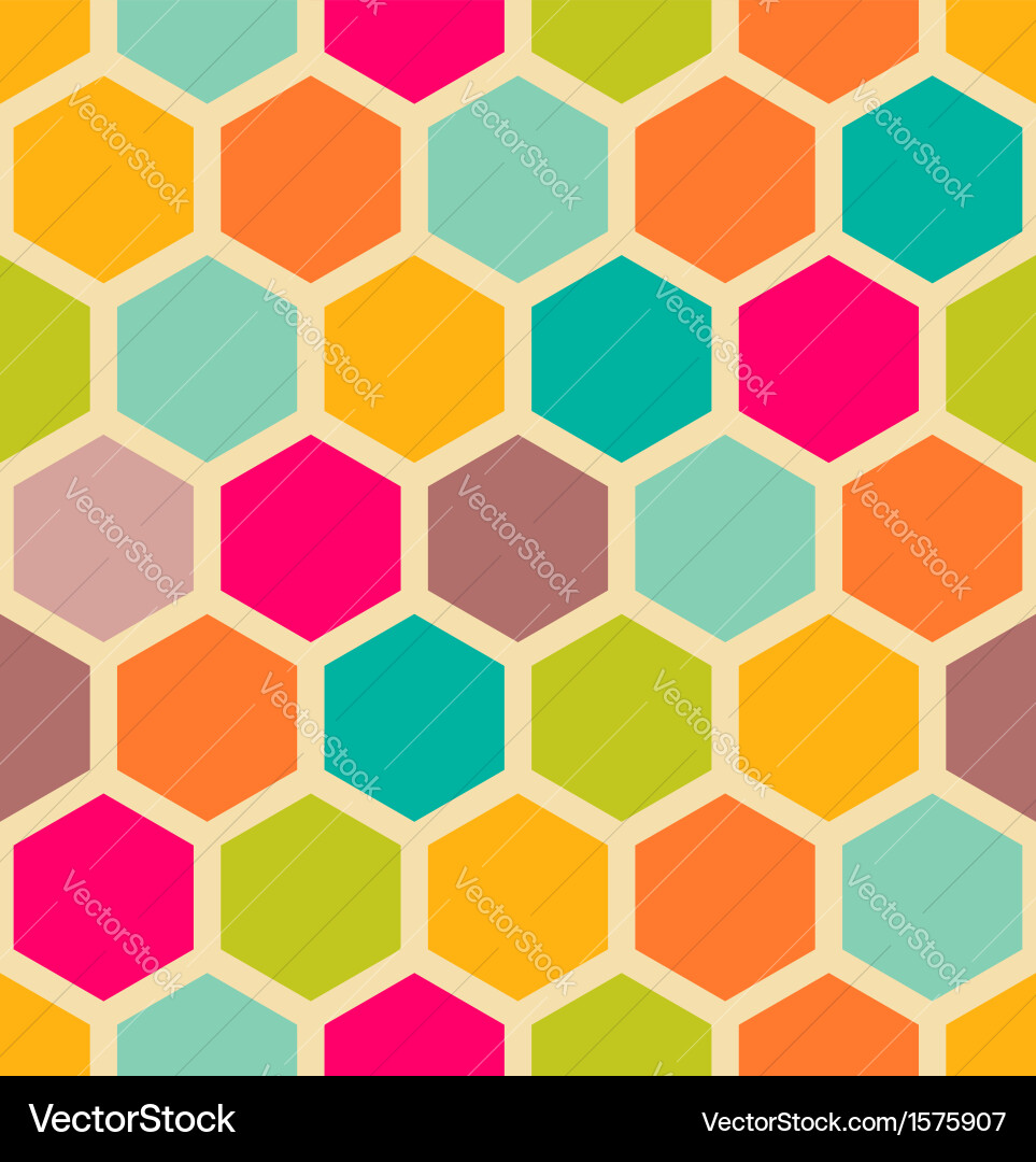 Retro Geometric Hexagon Pattern Vector Image