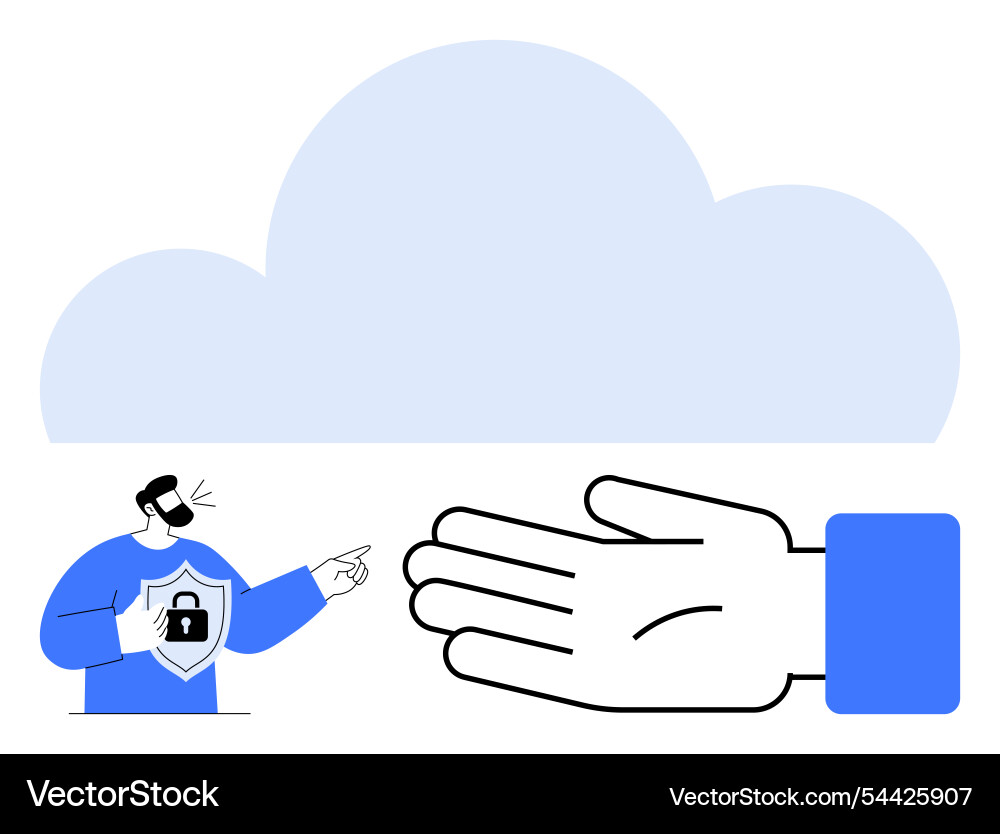 Secure cloud computing concept with protective Secure cloud computing concept with protective Vector Image