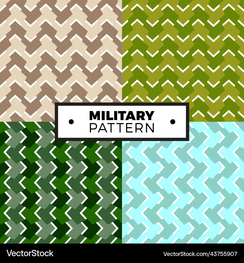 Set of geometric arrow camouflage patterns vector image