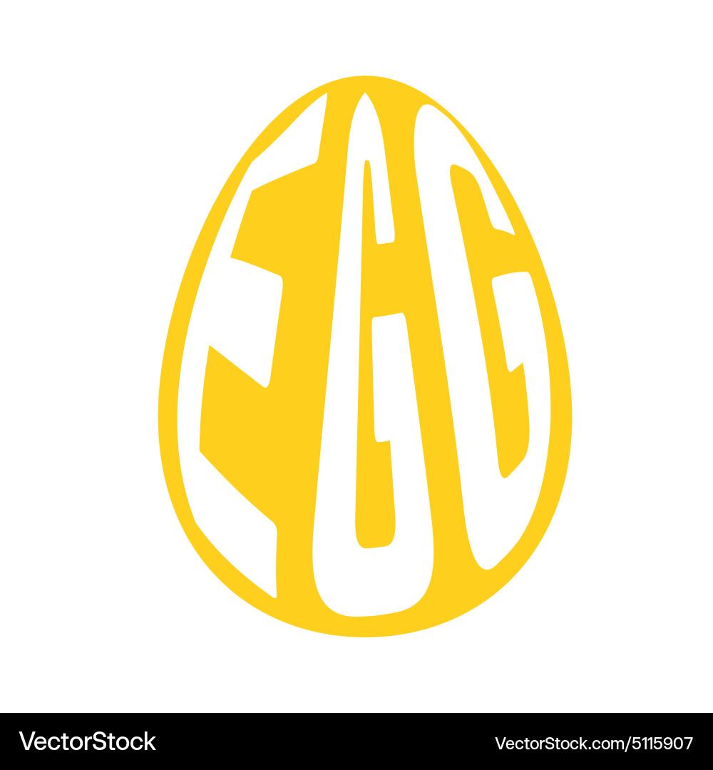 Silhouette of egg with text inside on background vector image