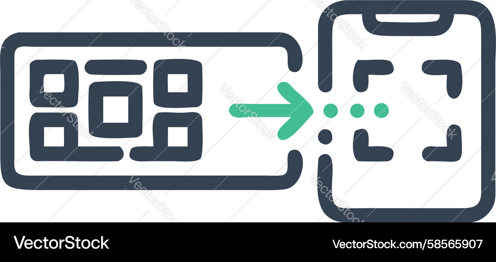Smartphone QR Code Scan App Interface Vector Image
