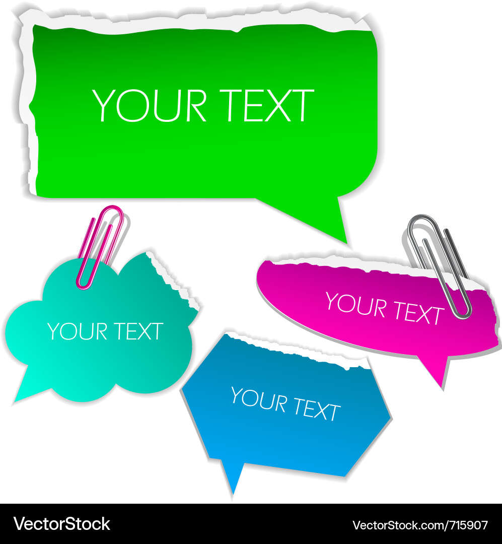 Torn paper bubbles with space for text Vector Image
