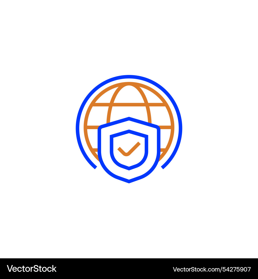 Web security line icon linear style sign Web security line icon linear style sign vector image