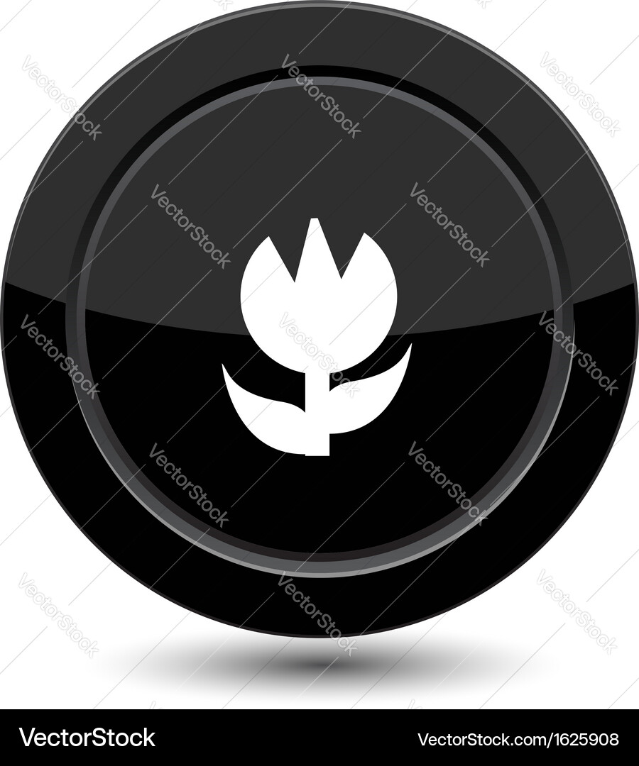 Button with flower Vector Image