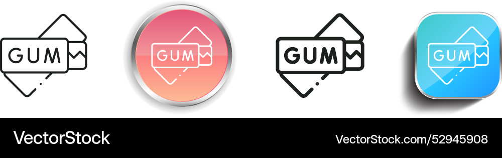 Chewing gum icon thin linear regular and button Vector Image