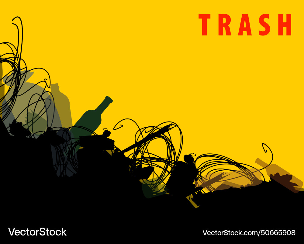 Conceptual non-ecological heap of garbage vector image