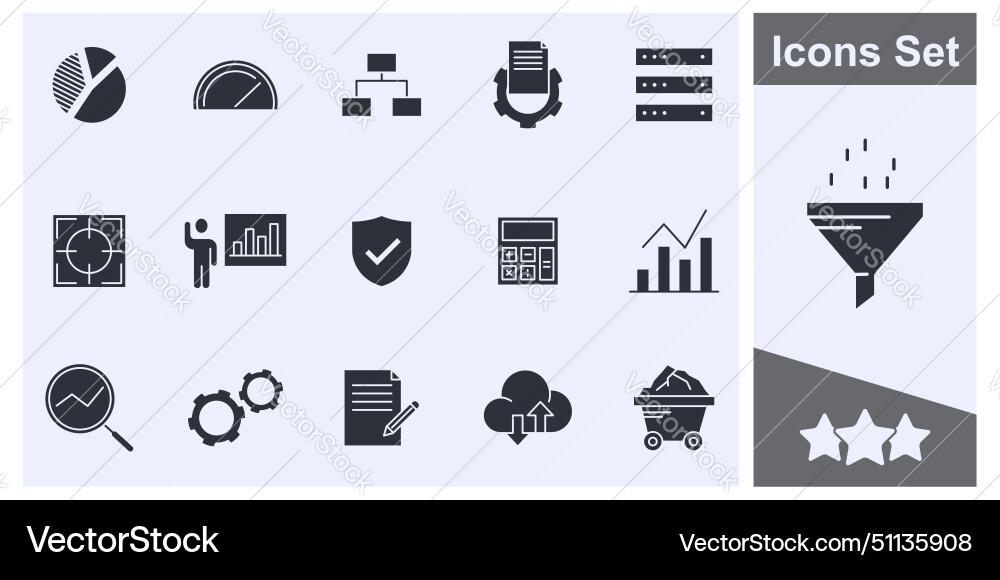 Data analytics icon set symbol collection logo Data analytics icon set symbol collection logo Vector Image