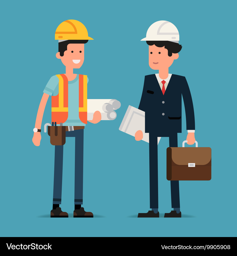 Engineer Character Icons Set vector image