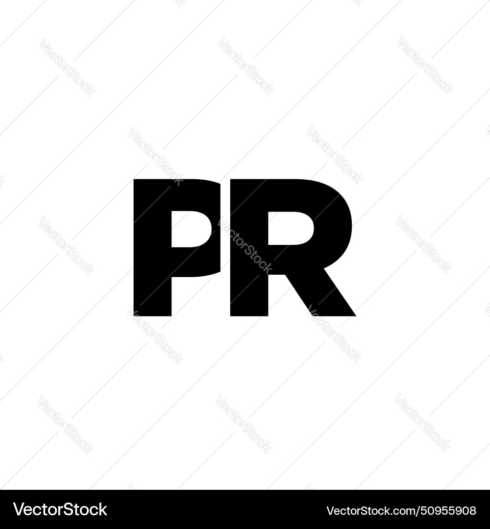 Letter p and r pr logo design template minimal Vector Image