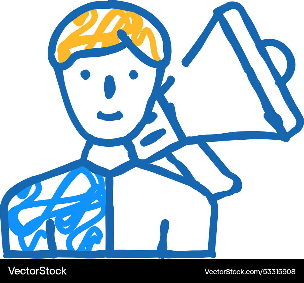 Megaphone advertising occupation icon doodle Megaphone advertising occupation icon doodle vector image