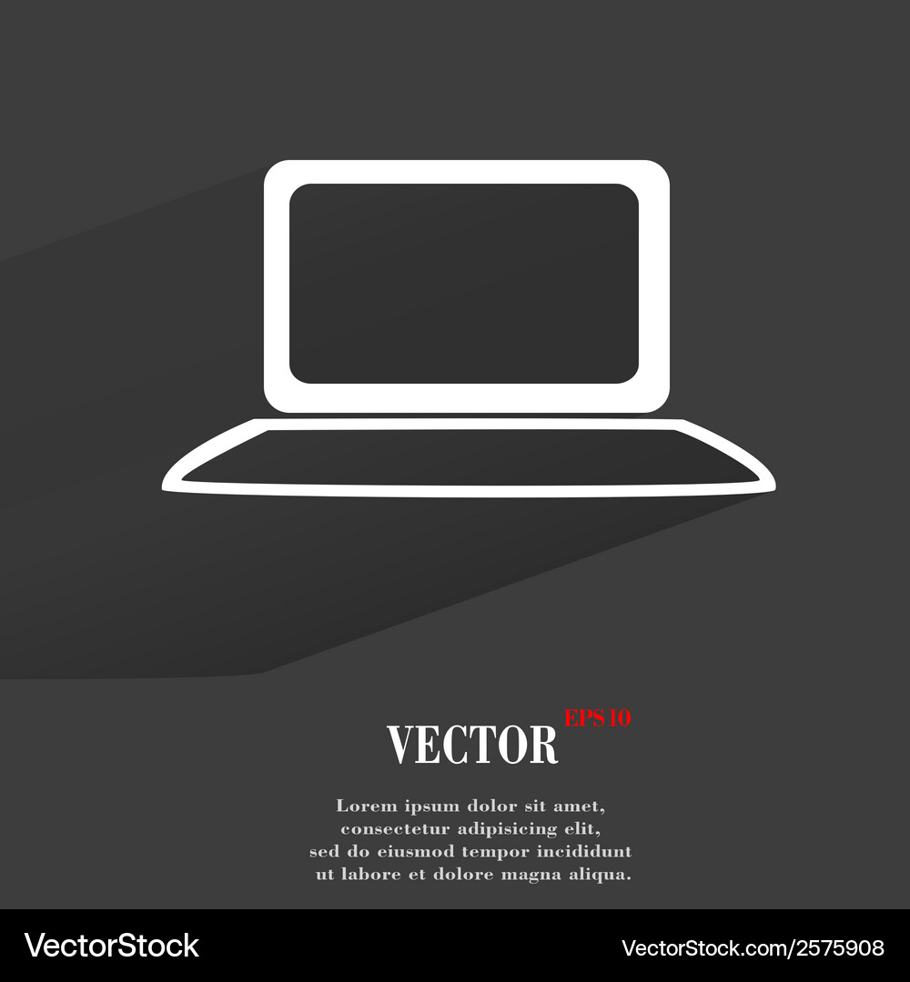 Notebook flat modern web button with long shadow Vector Image