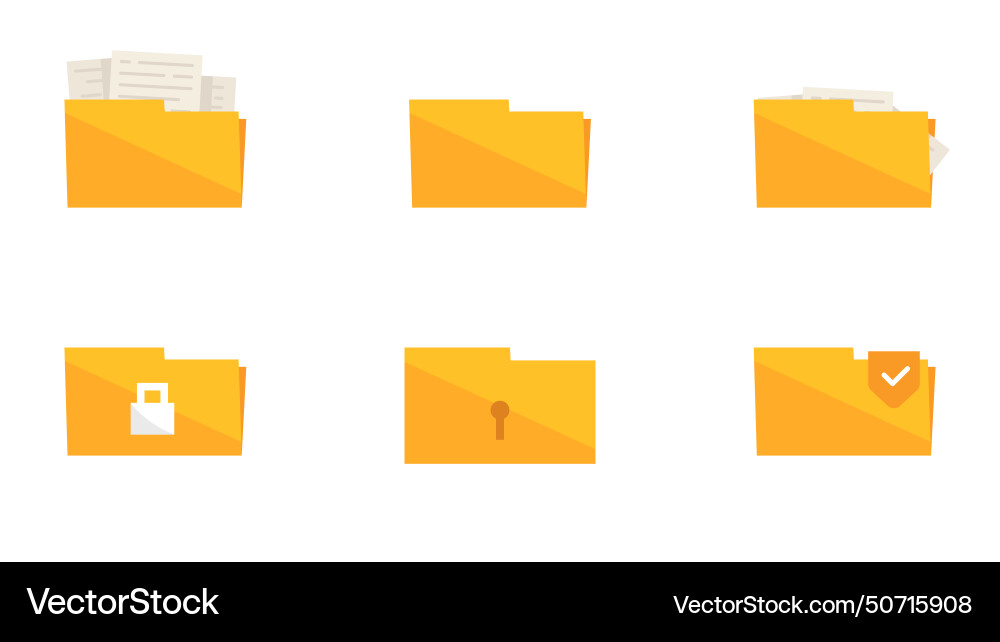 Set of folder icon isolated on white background Set of folder icon isolated on white background Vector Image