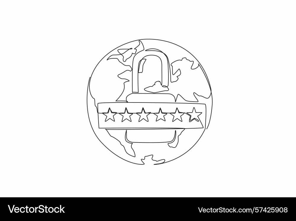 Single one line drawing globe with an open Single one line drawing globe with an open vector image