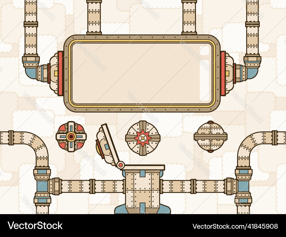 Steampunk style template with place for text Steampunk style template with place for text vector image