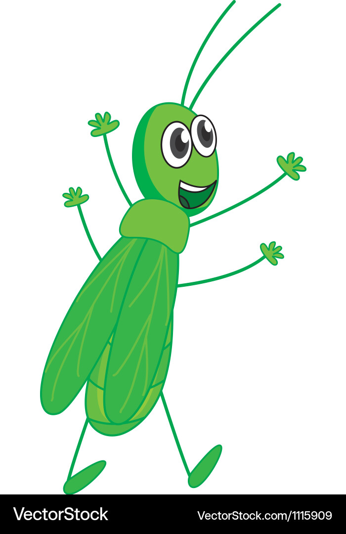 A smiling grasshopper Vector Image