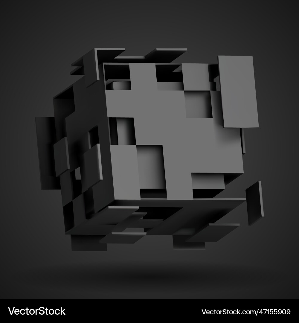 Black Cube Arrangement Vector Image