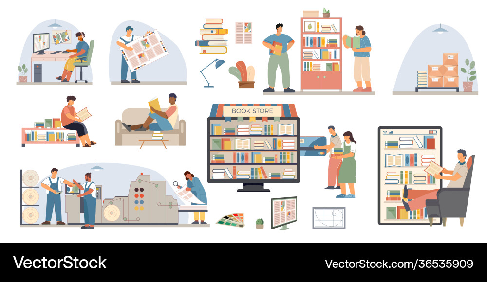 Book set flat icon Royalty Free Vector Image - VectorStock