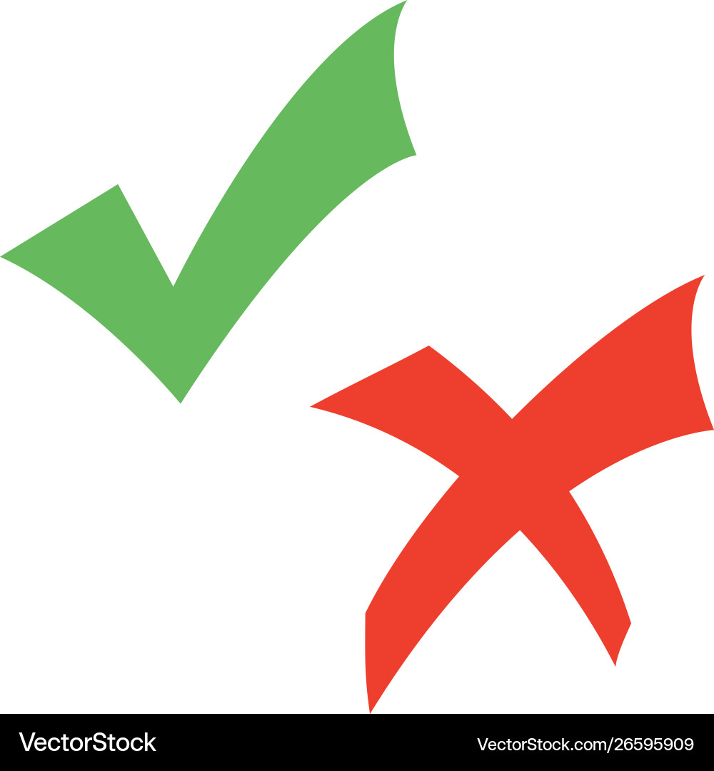 Check Mark and Cross Icon vector image