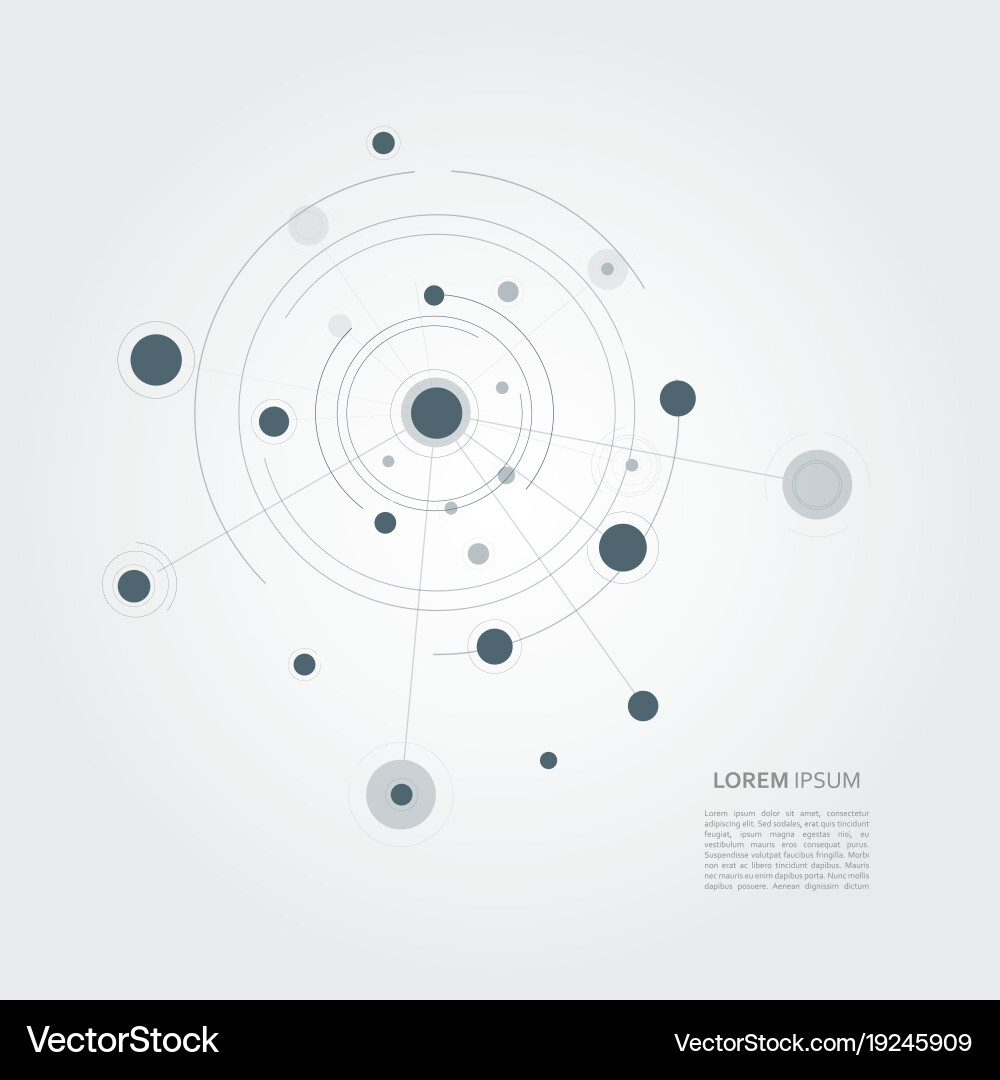 Connected Circle Network Background vector image