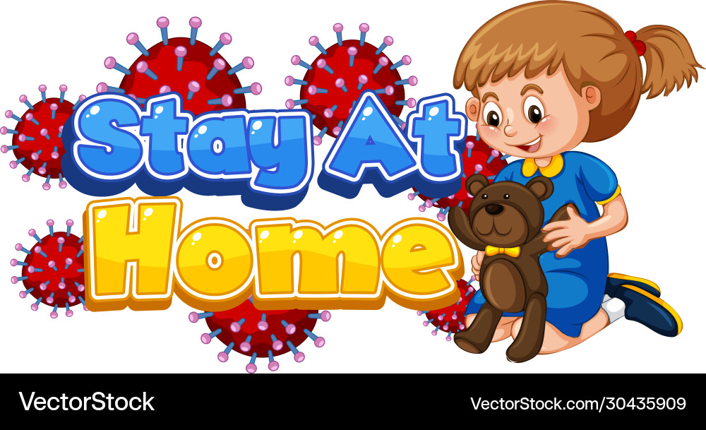 Coronavirus poster design with happy girl Coronavirus poster design with happy girl vector image