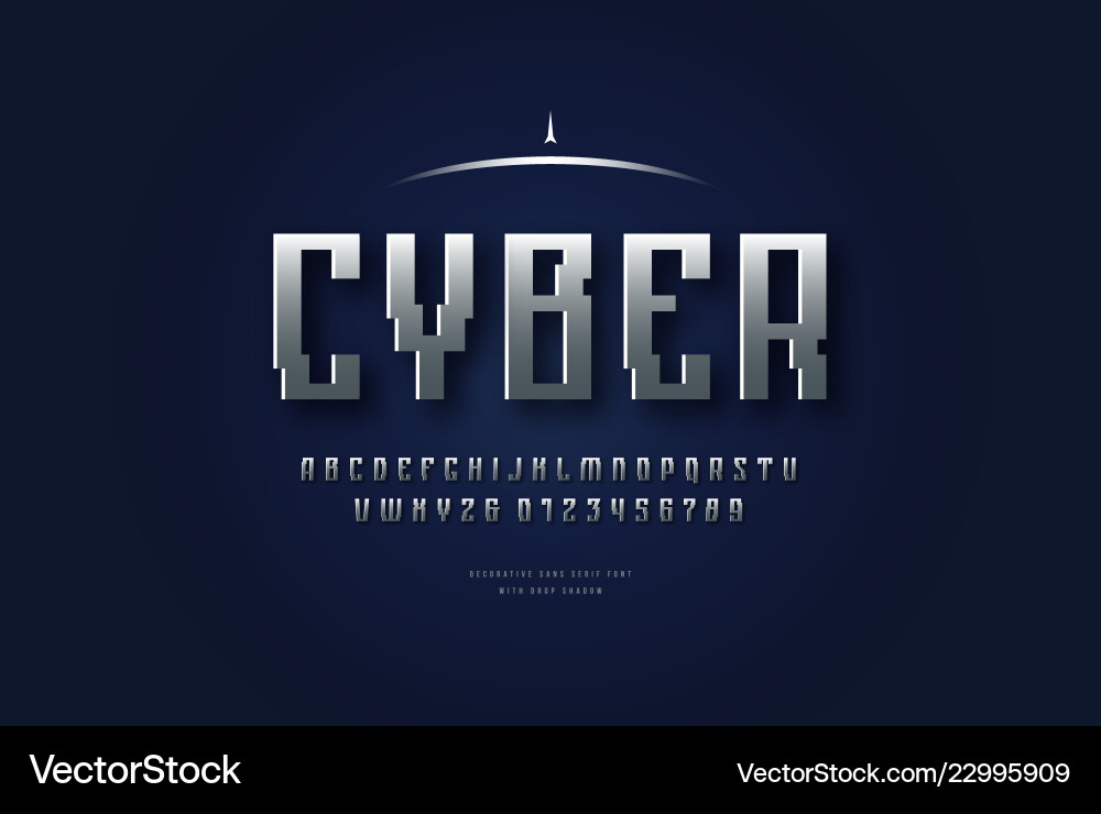Cyber Chrome Font - Sci-Fi Typeface vector image