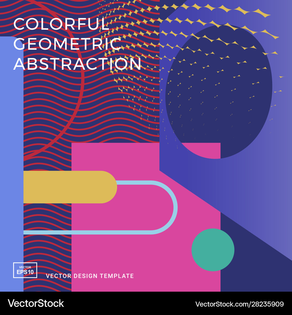 Design template with colourful geometric shapes vector image