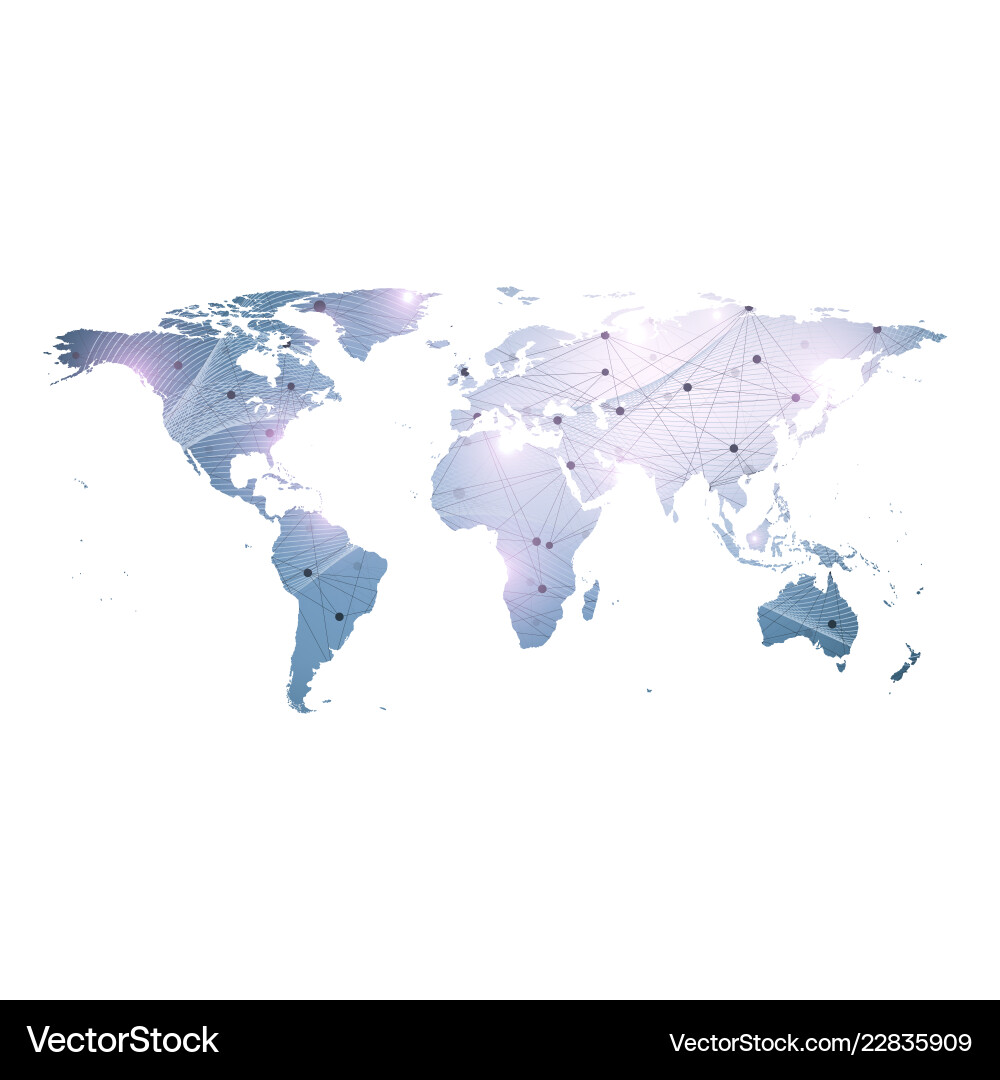 Global Technology Network Map Vector Image