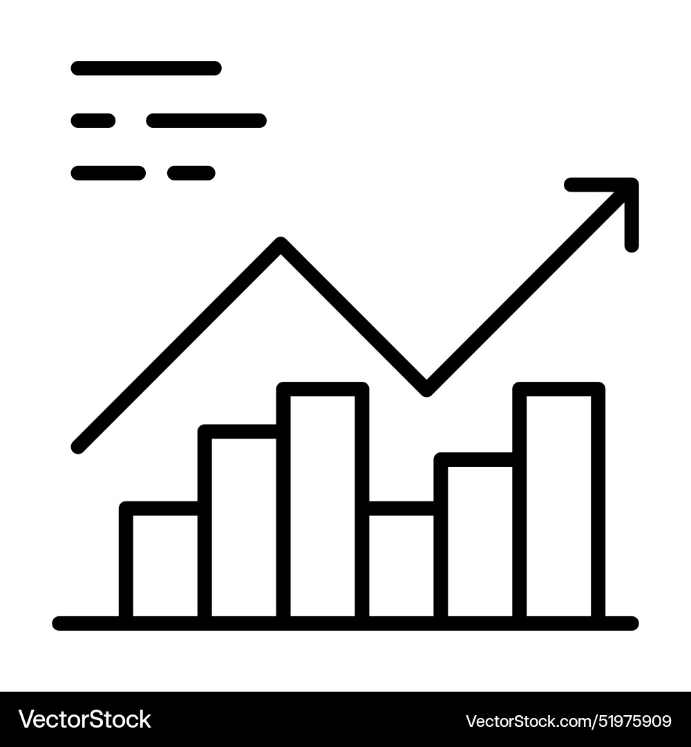 Graph icon in thin line style graphic design vector image